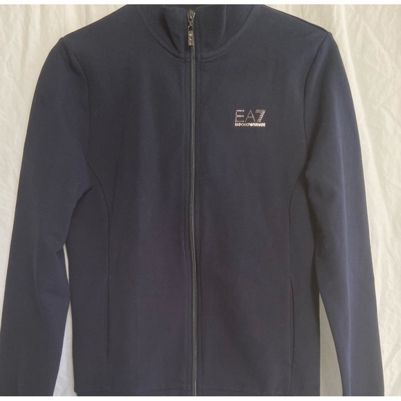 Emporio Armani EA7 Sweatshirt Hoodie Man Blue Size Medium - Picture 5 of 16